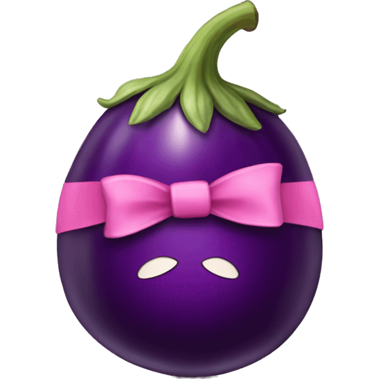 eggplant with pink bow emoji