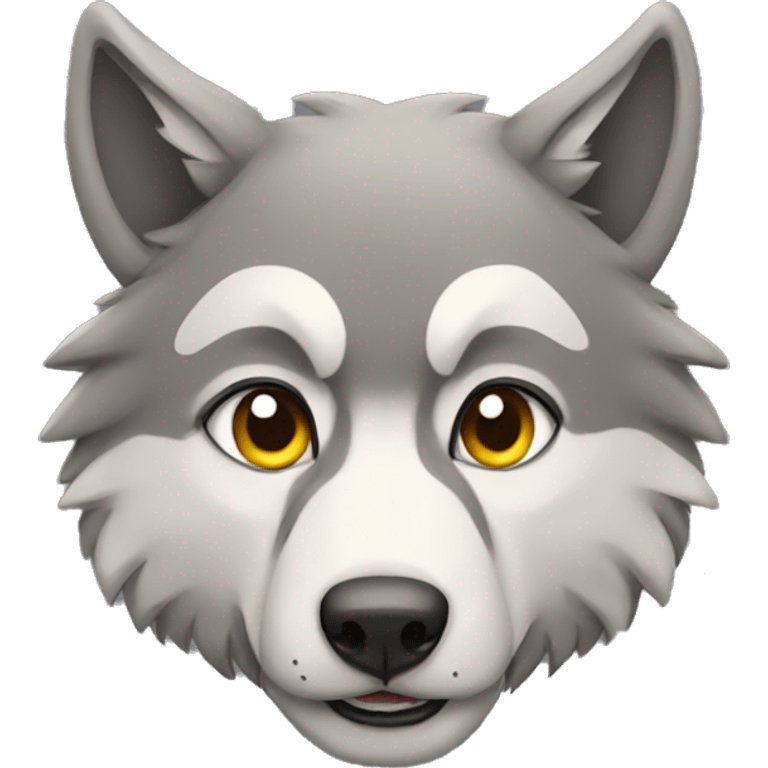 wolf with bow emoji