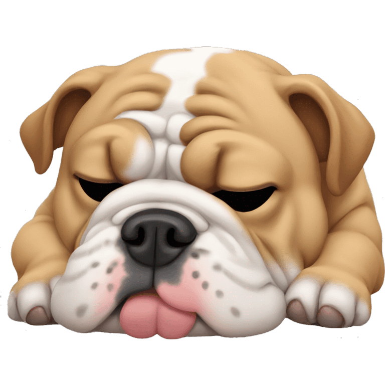 english bulldog sleeping emoji