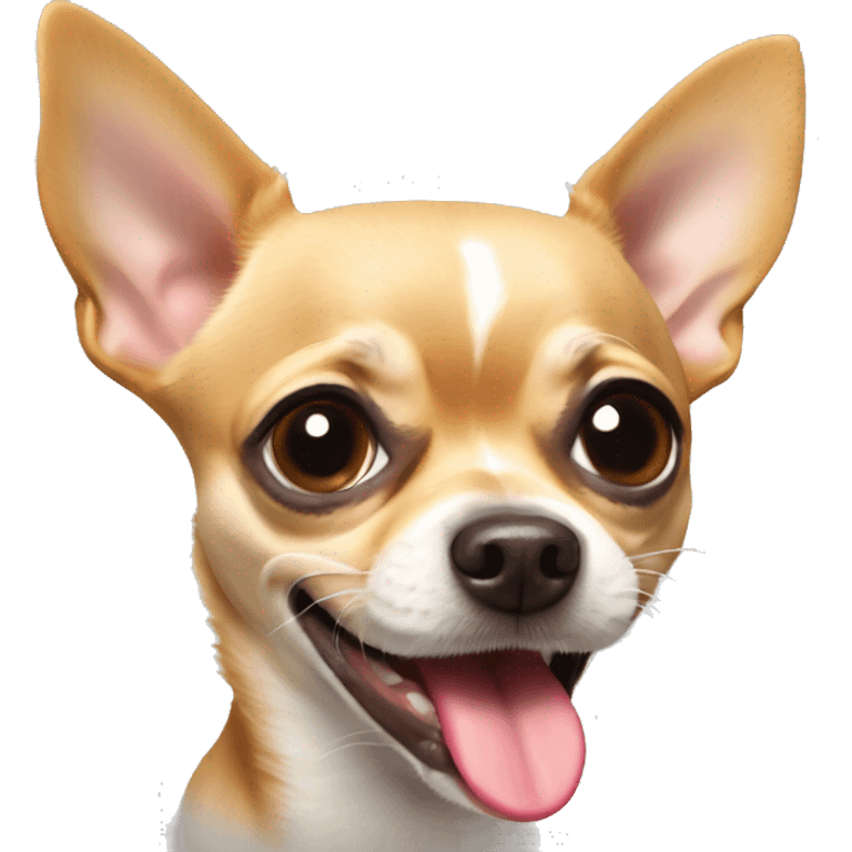 Chihuahua sticking tongue out emoji