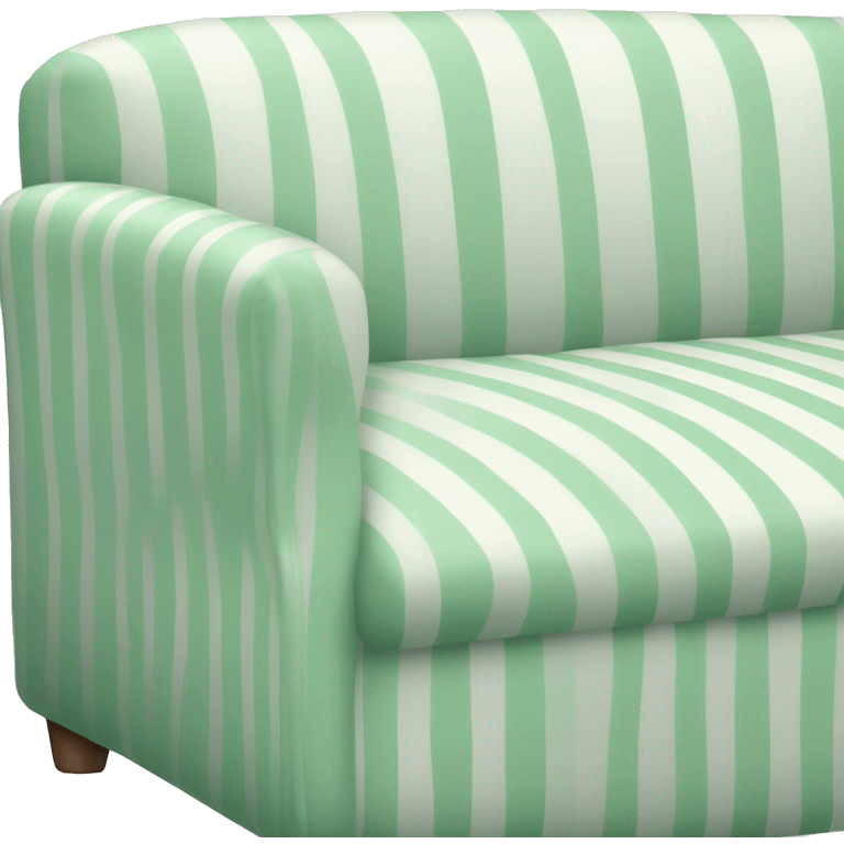 Striped pastel green and white sofa emoji