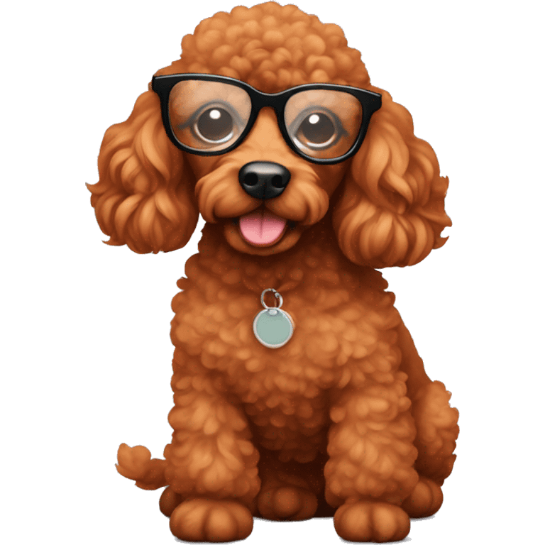 Red poodle with glasses emoji