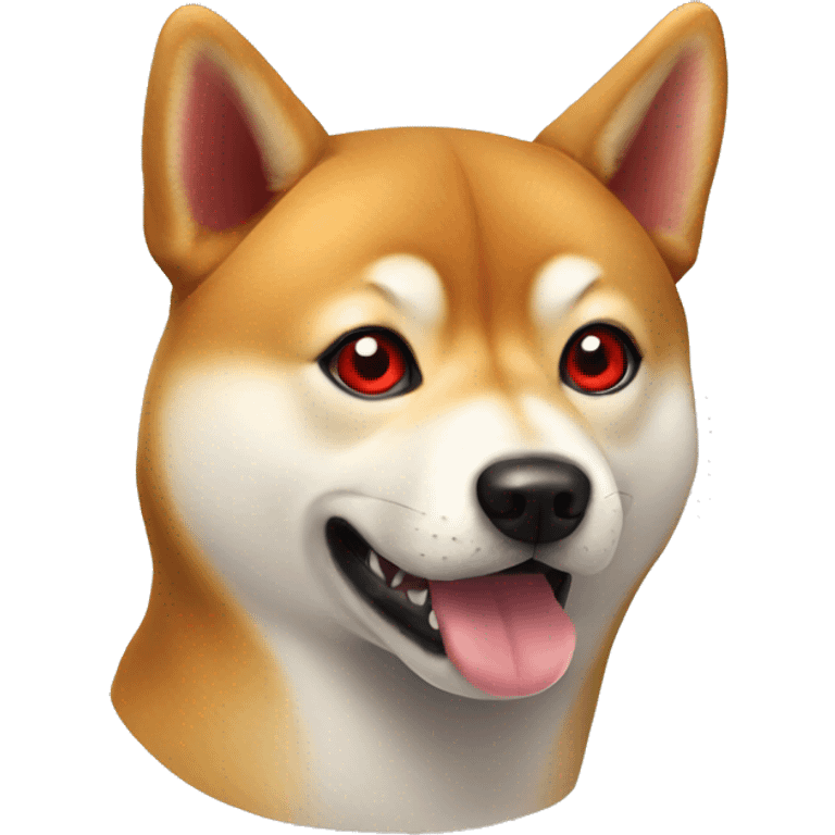 Shiba Inu with red eyes emoji