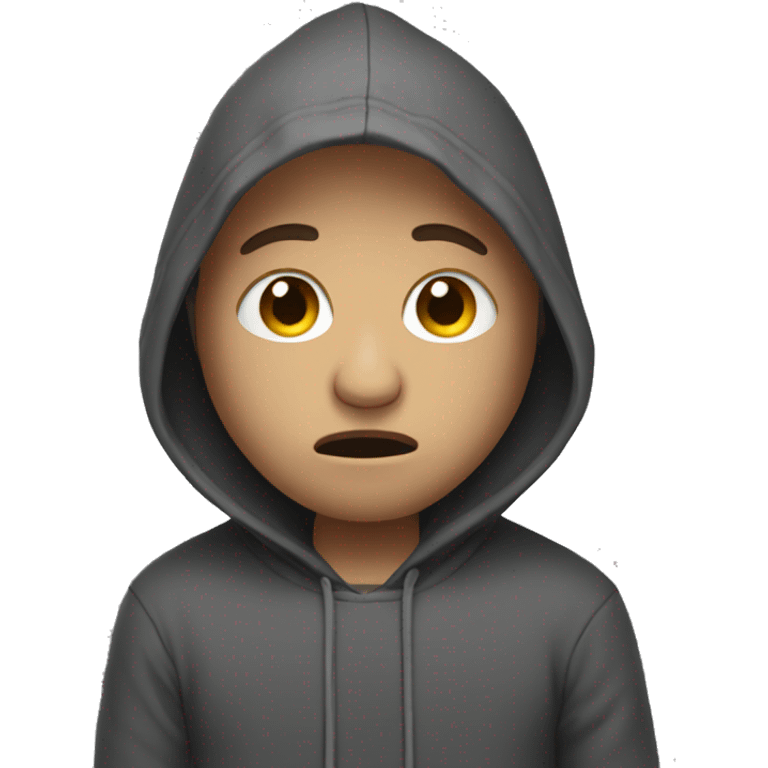 Crying man with a hoodie  emoji