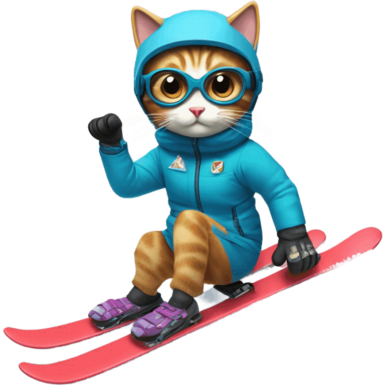 Cat skiing emoji