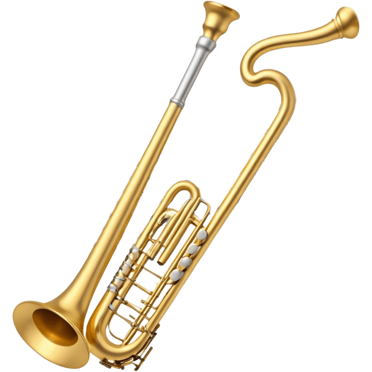 Create an elegant and artistic emoji that represents music arrangement and orchestration. The design should feature a conductor's baton, musical scores, and various orchestral instruments (e.g., violin, trumpet, flute). Incorporate flowing lines to represent harmony and orchestral balance, along with a subtle representation of sheet music. Use rich, classical colors like gold, silver, or deep blue, and create an atmosphere of sophistication and precision. The background should be transparent. emoji