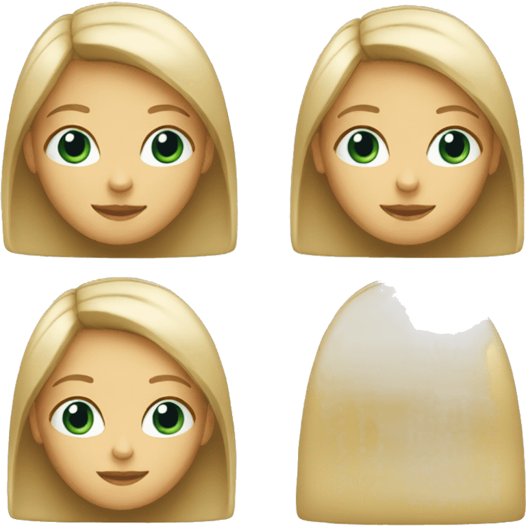 A blond girl with straight hair emoji