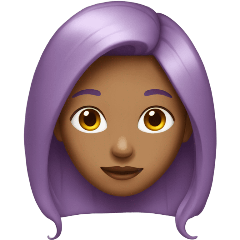 create an emoji describing a brown girl with light purple hair emoji