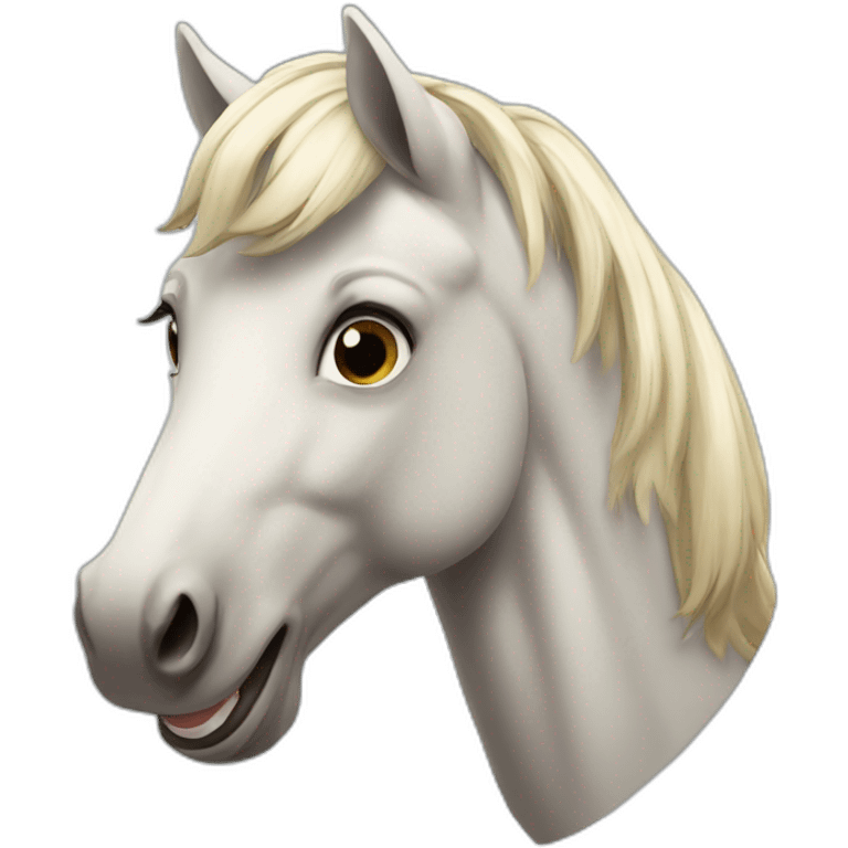 A laughing horse emoji