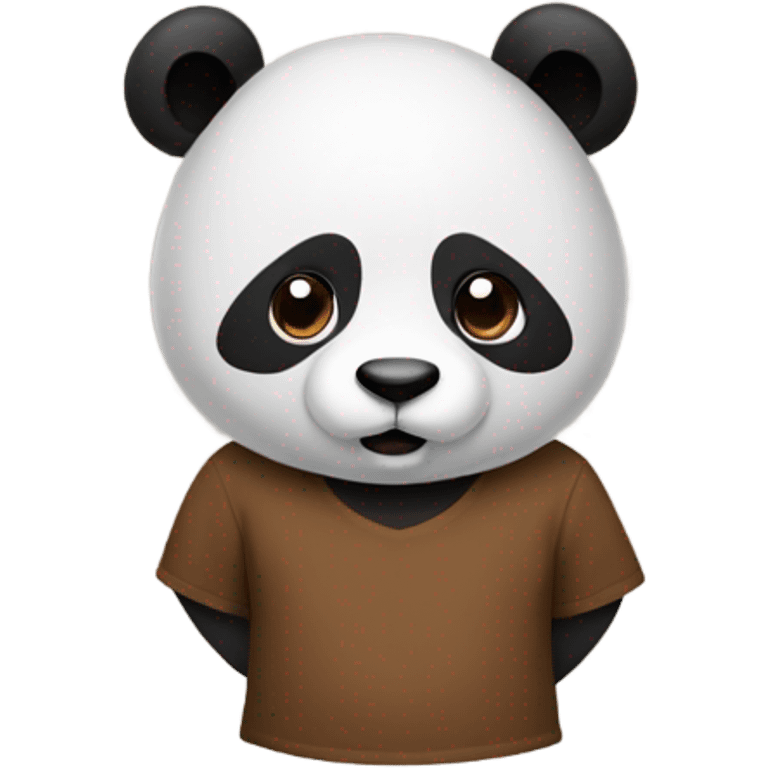 Panda with a brown T shirt on  emoji