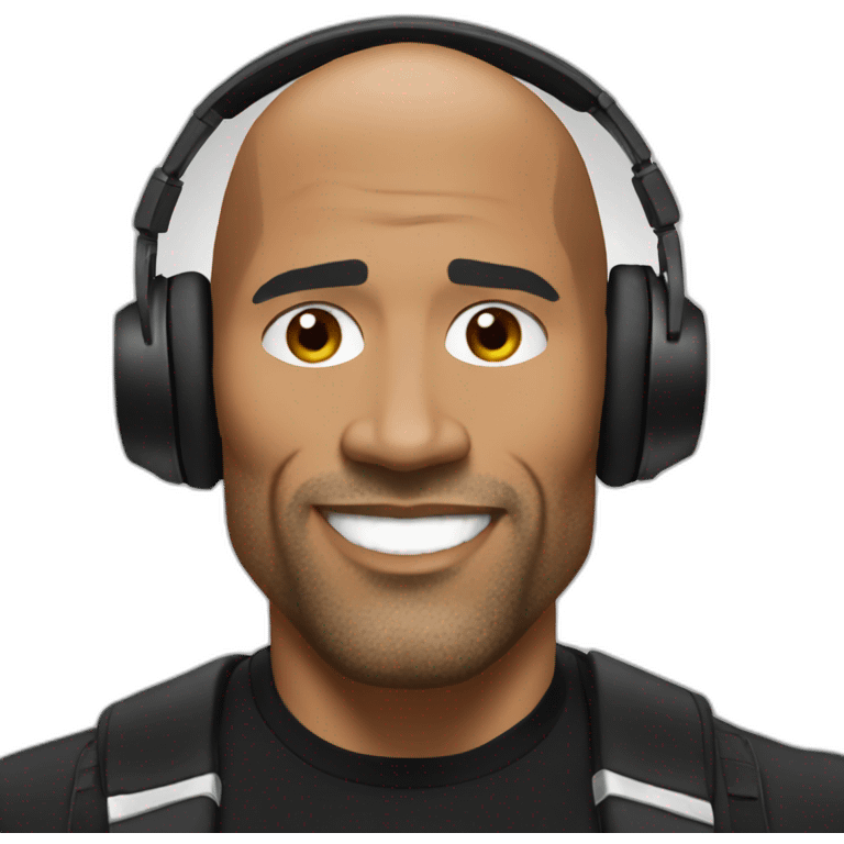 the rock as a DJ emoji