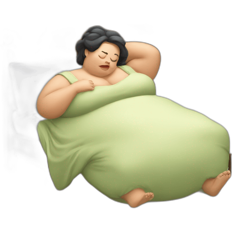 A fat lady sleep emoji