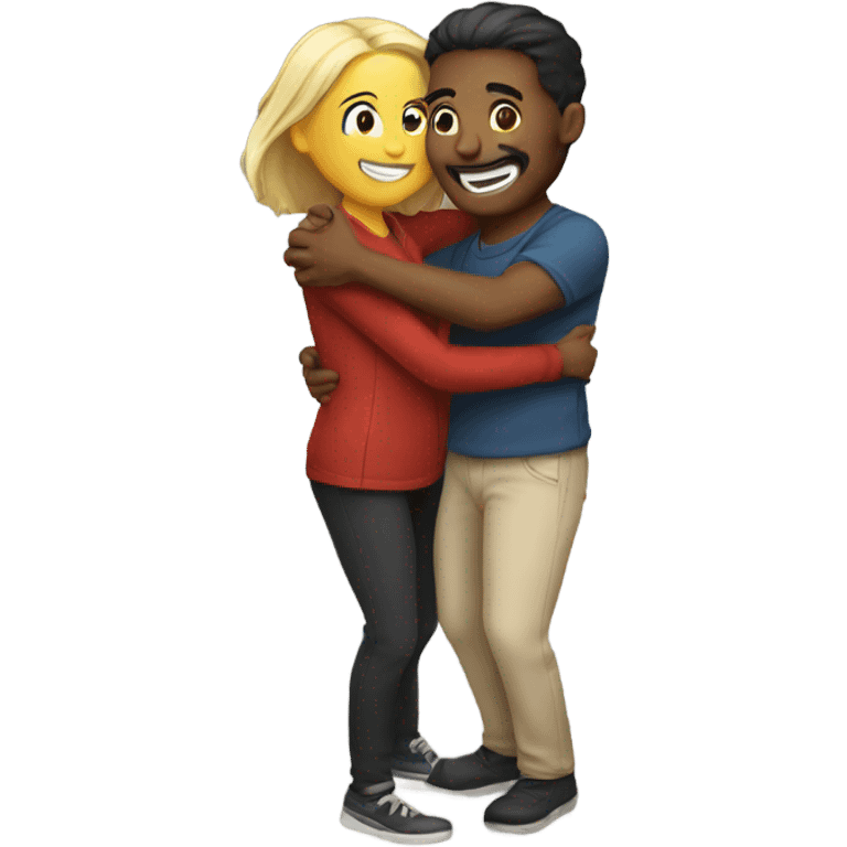 Happy hug couple emoji