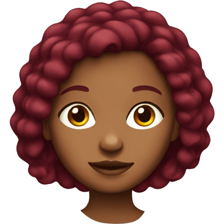 Brown skinned girl with burgundy hair  emoji