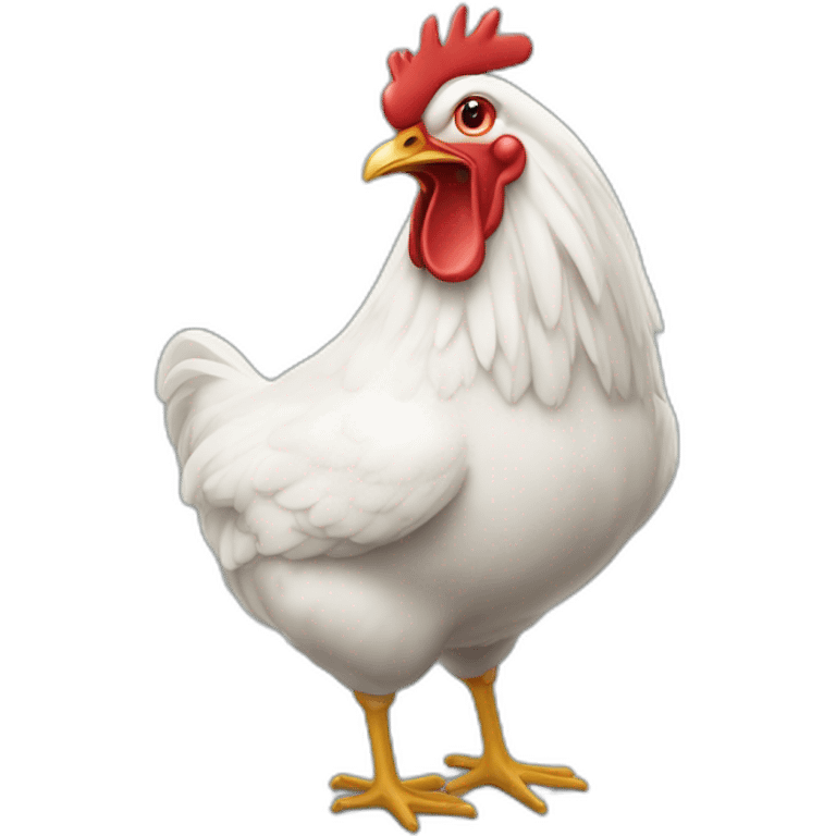 Une dent qui a une poule en laisse emoji