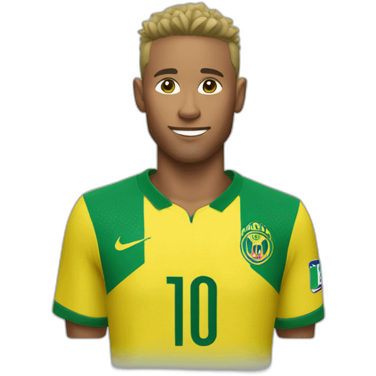 neymar wearing a yellow shirt with green collar emoji