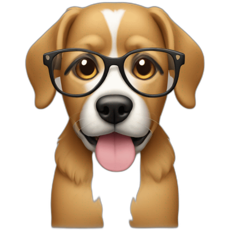 dog with glasses and macbook emoji