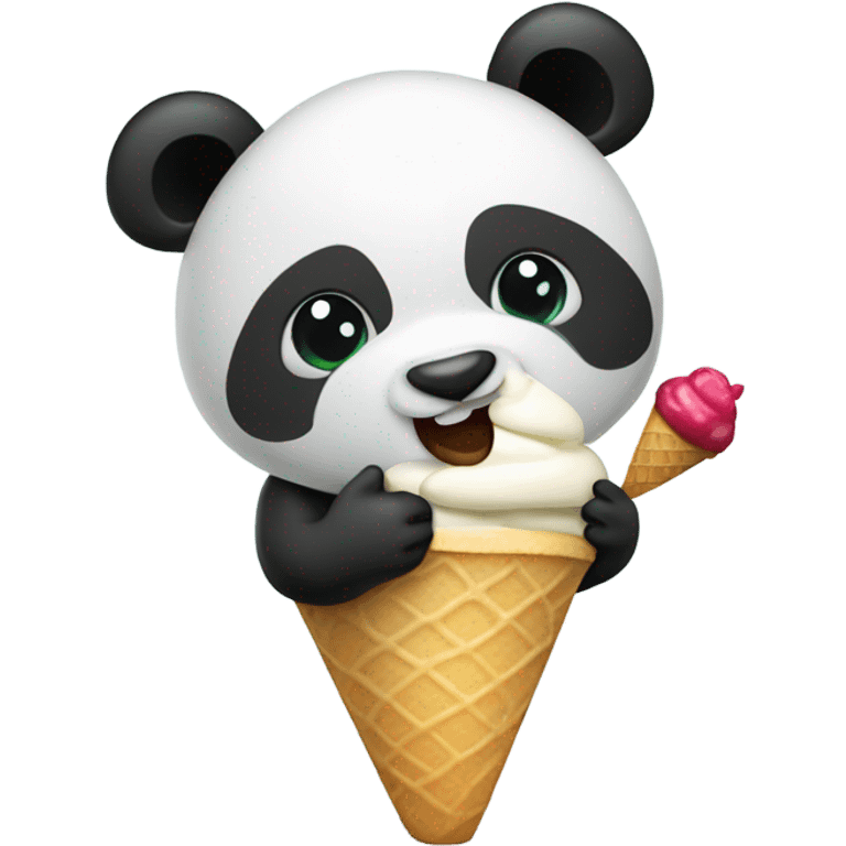 Panda eating ice cream emoji