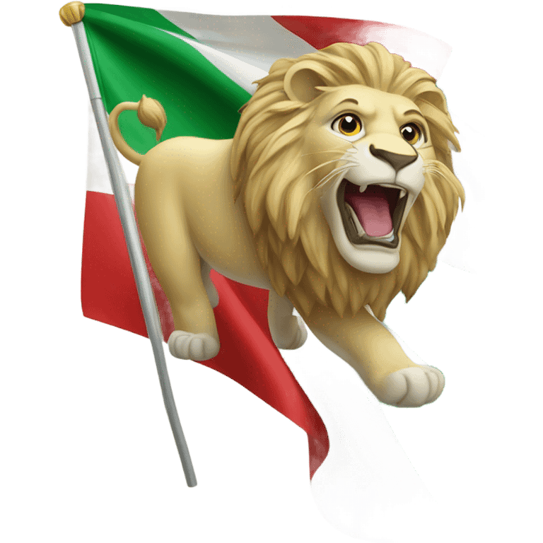 Lion emoji on Iran flag emoji