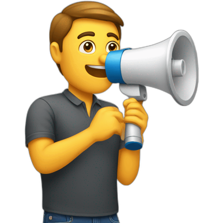 software developer making an announcement with a megaphone emoji