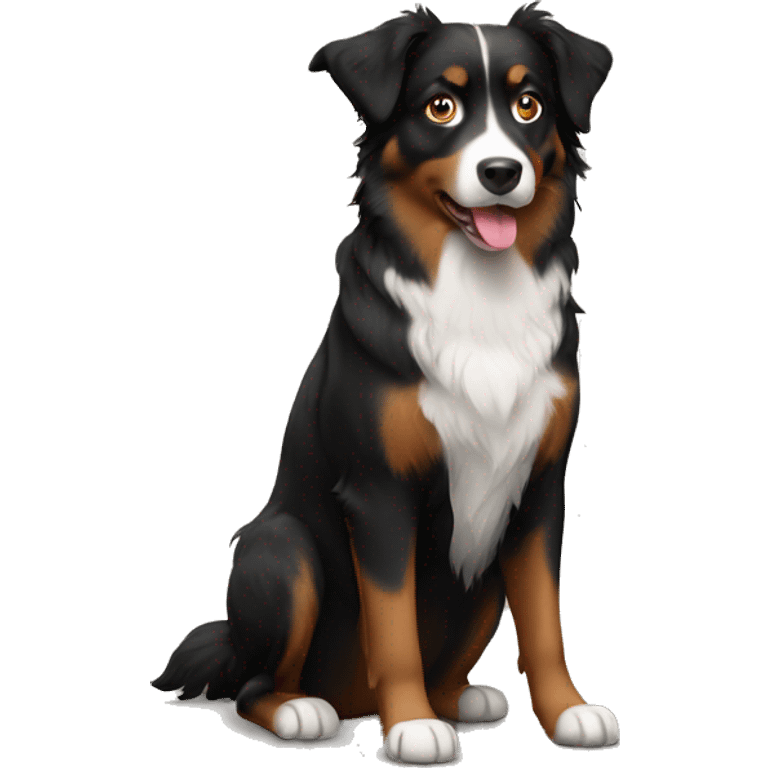 Black and brown Australian shepherd emoji