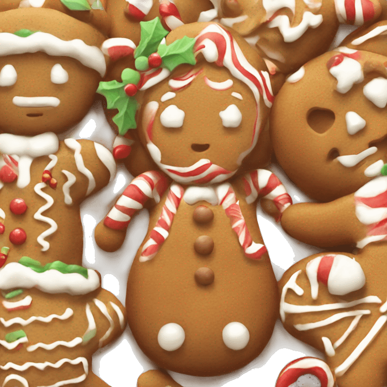 Cute aesthetic Christmas gingerbread emoji