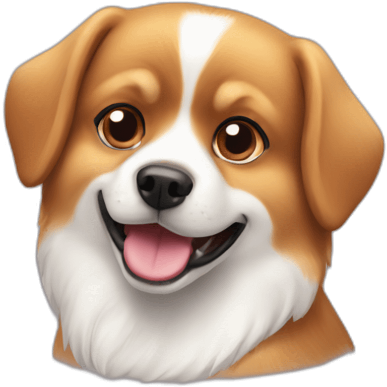 Dog half pomeranian quarter beagle quarter american eskimo emoji