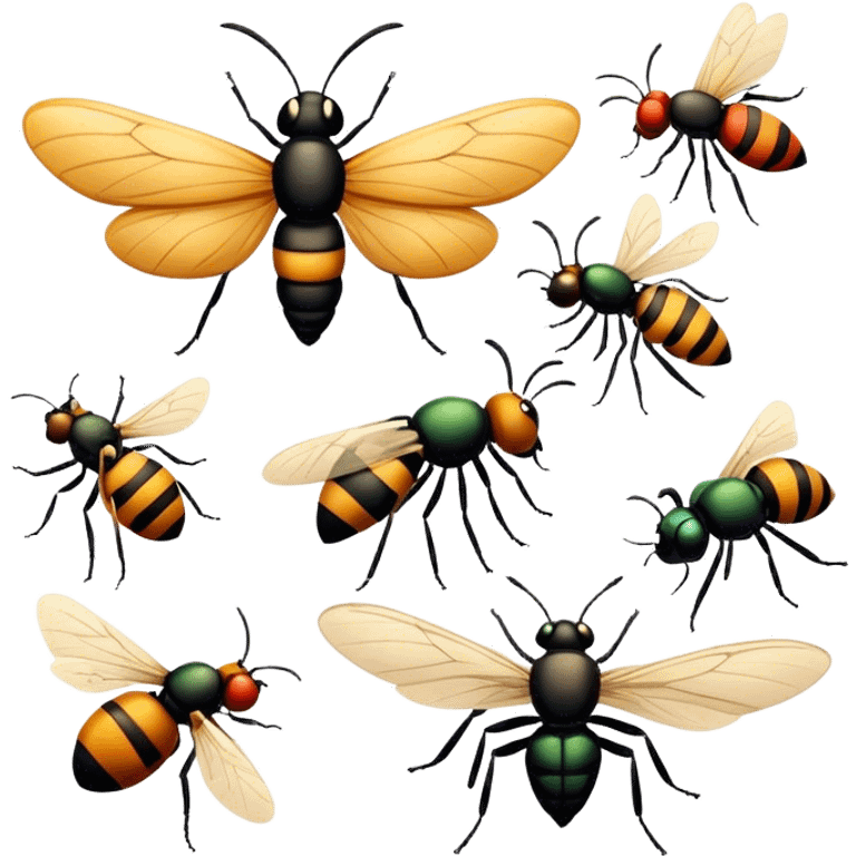 multiple insects flying around emoji