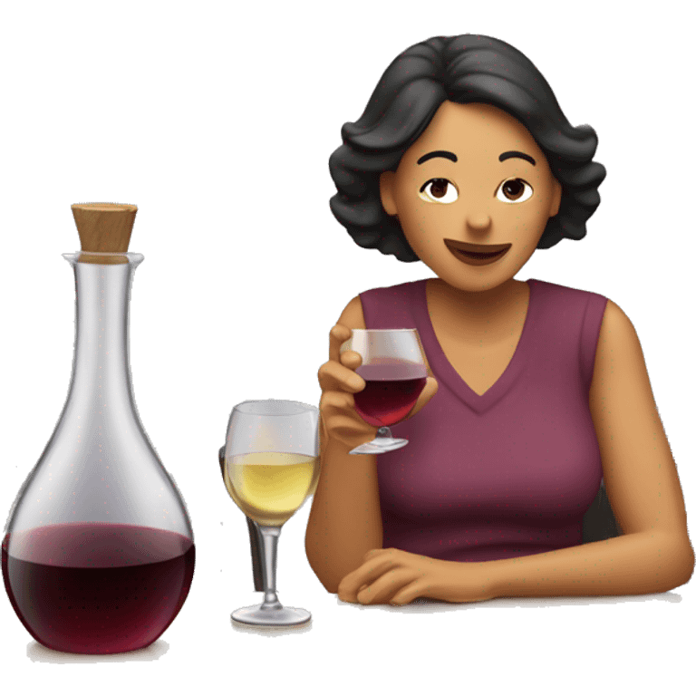 Mom Drinking wine directly out of decanter emoji