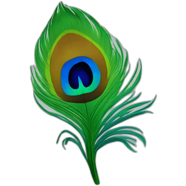 Peacock feather and lord Krishna emoji