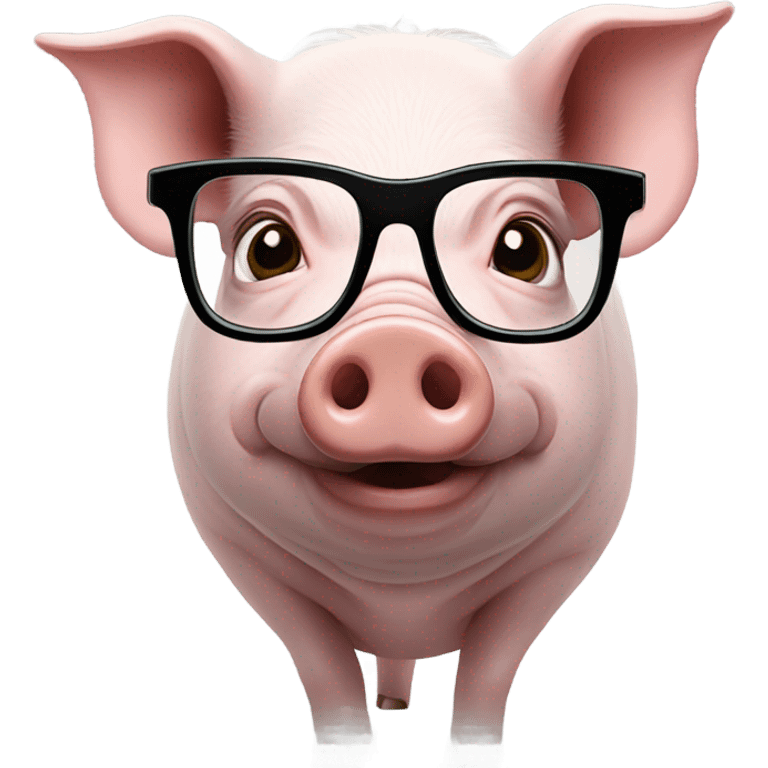 A pig with glasses name John pork  emoji