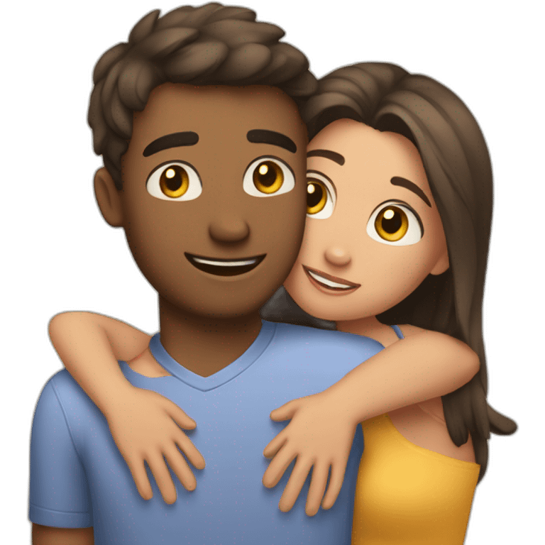 Girlfriend hug boyfriend emoji