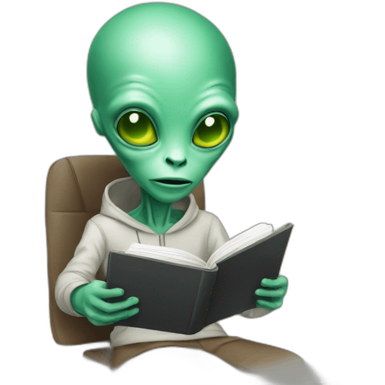 Alien using a notebook emoji