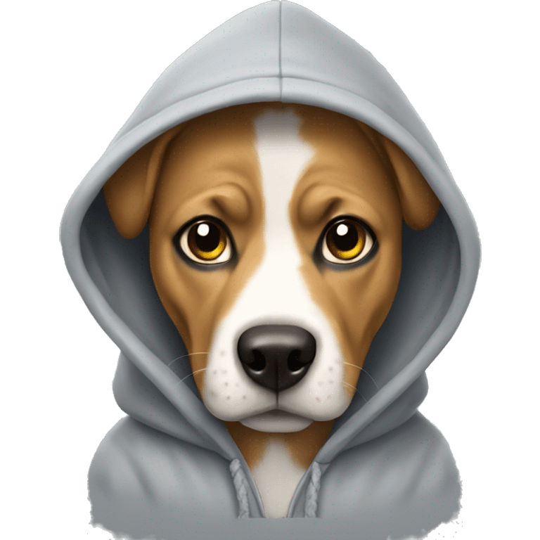 Dog wearing a hoodie  emoji