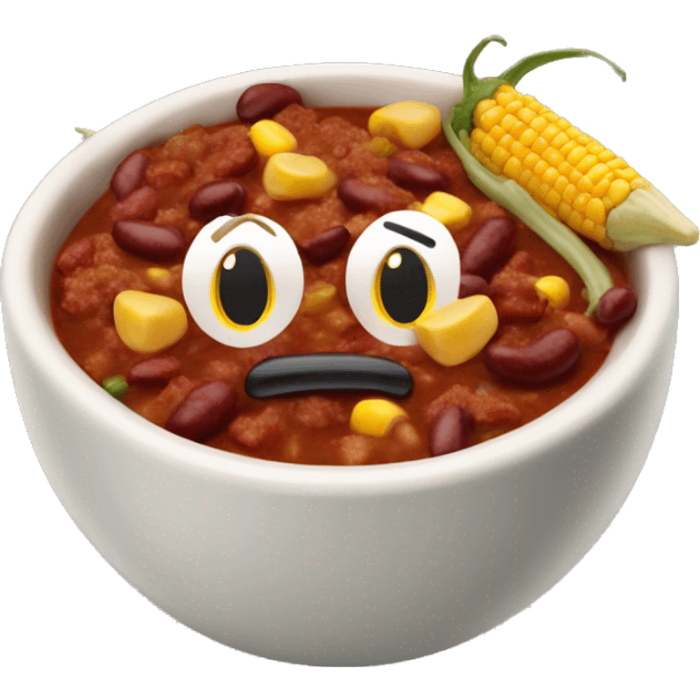 Chilli con carne with corn pieces and kidney beans emoji