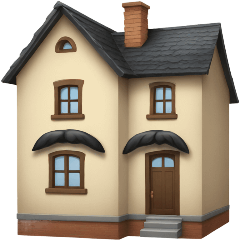 house with mustache  emoji