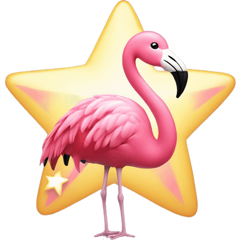 Flamingo with a star emoji