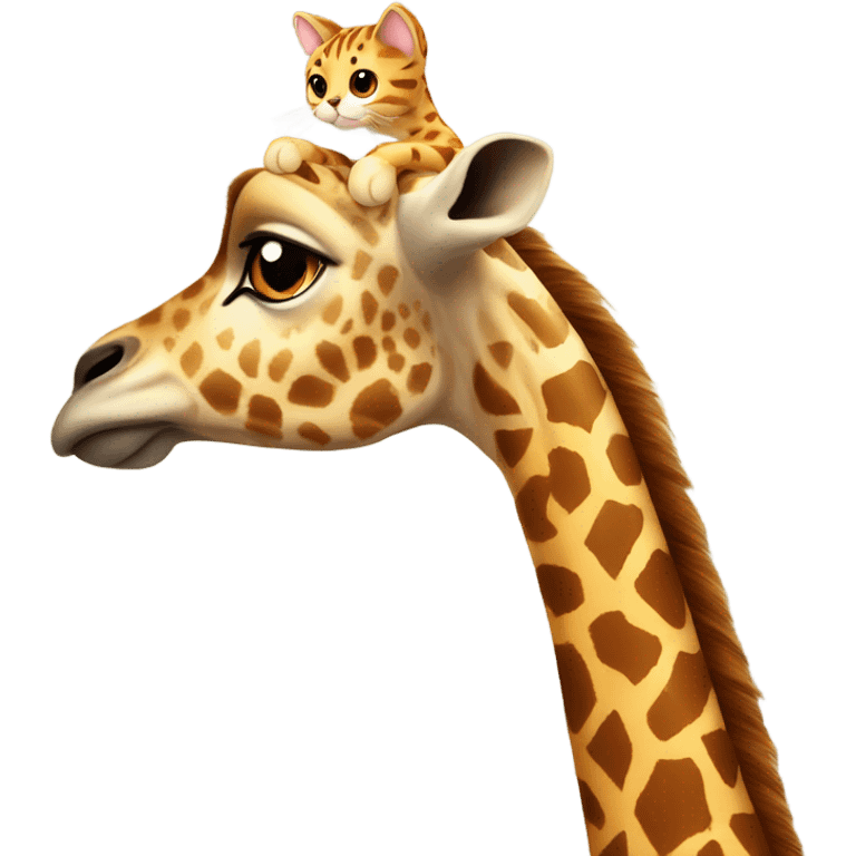 Cat on top of a giraffe emoji