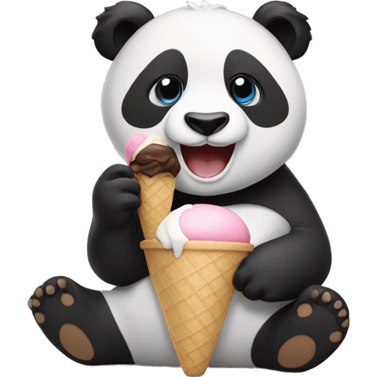 Panda eating ice cream emoji