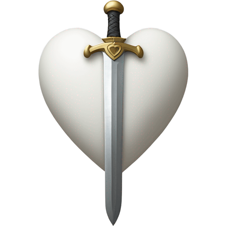 white heart whith sword emoji