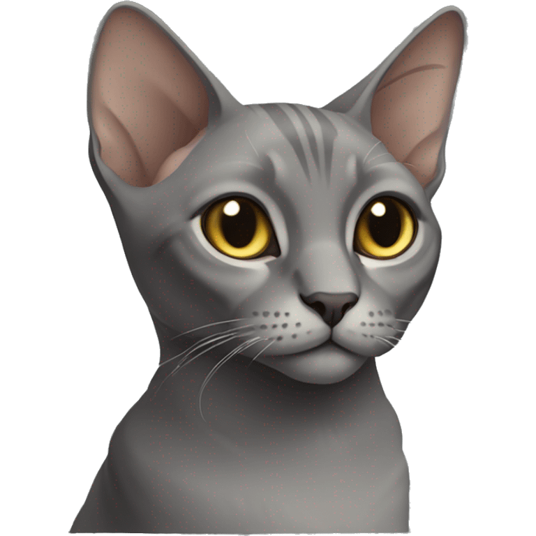 Grey cat of sphinx full-grown emoji