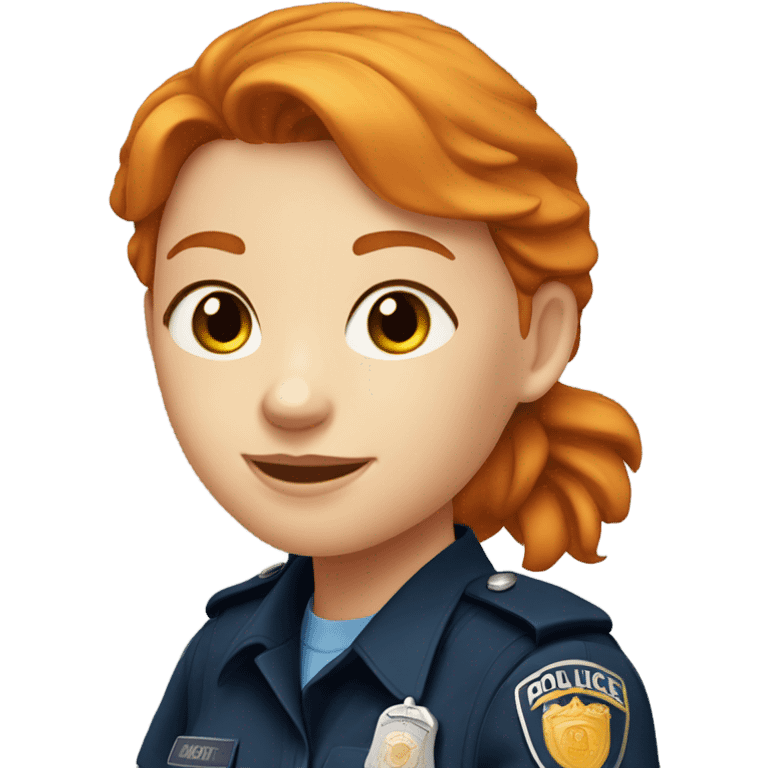 face of ginger girl police officer teen cute blue uniform   emoji