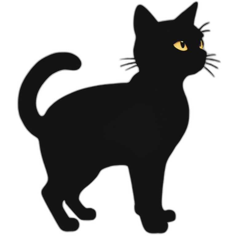 silhouette of a black cat emoji