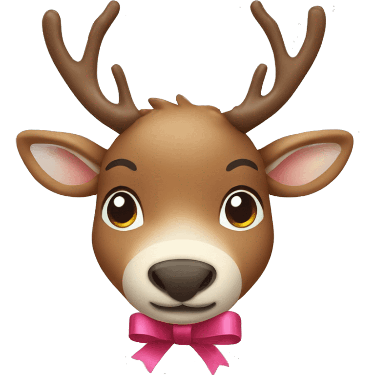  Reindeer with a cute ribbon emoji