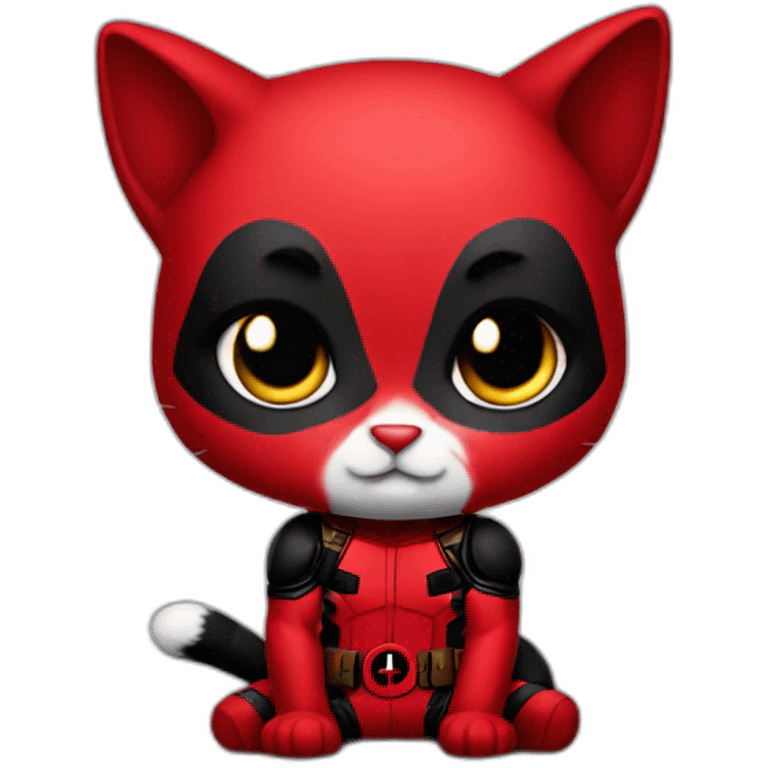 deadpool as a chibi cat emoji