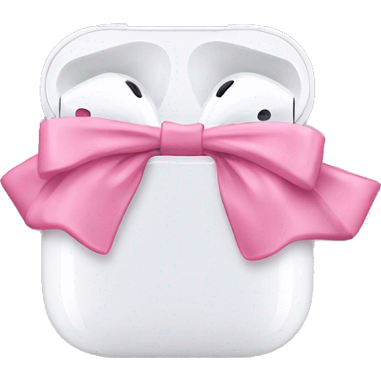 apple air pods with pink bow emoji