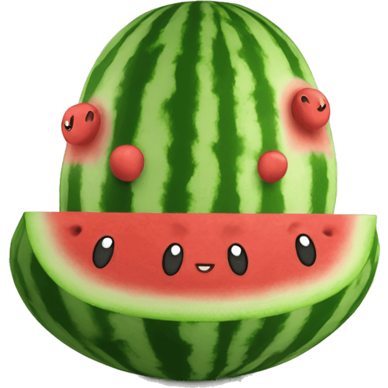 Watermelon with arms and legs and face emoji