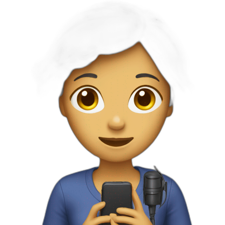 female recording video with phone emoji