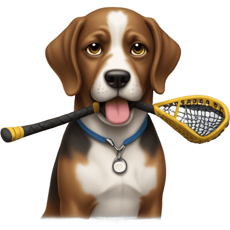 Dog with a lacrosse stick emoji