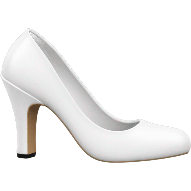 white latex mid heel shoe frontal view emoji